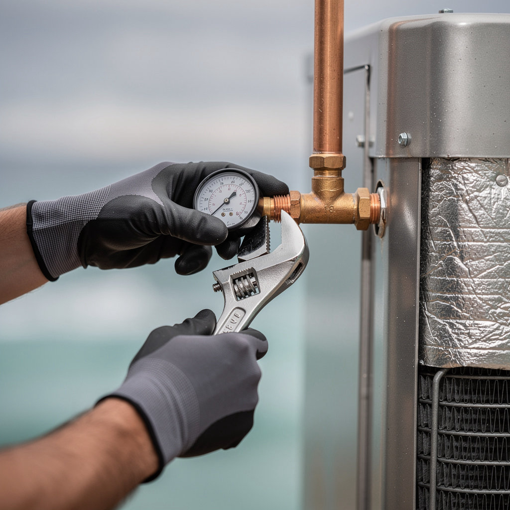 Coastal Plumbing & Mechanical technician performing expert plumbing and HVAC services in Naples, FL